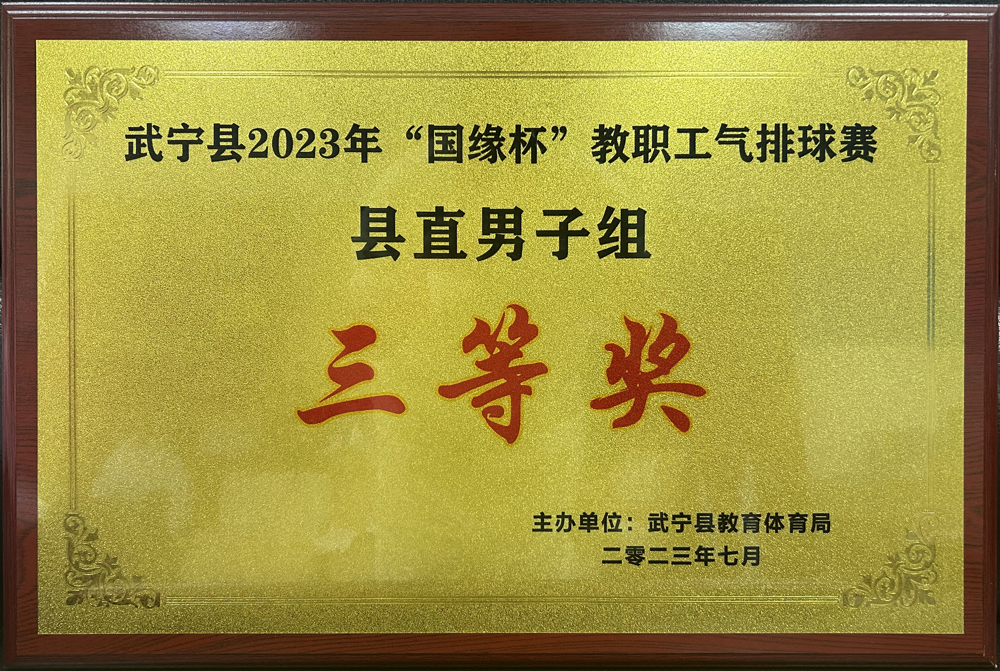2023年“国缘杯”教职工气排球赛县直男子组“三等奖”